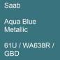 Preview: Saab, Aqua Blue Metallic, 61U / WA638R / GBD.